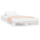 ZNTS Pallet Bed without Mattress White 100x200 cm Solid Wood 821383