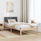 Bed frame Brown and dark grey 100 x 200 cm Solid pine wood 878560