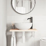 Basin Shelf Wall Mounted Steel and Solid Wood Oak 3302334