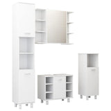 4 Piece Bathroom Furniture Set White Engineered Wood 3056898
