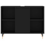 ZNTS 3 Piece Bathroom Furniture Set Black Engineered Wood 3190292