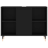 ZNTS 3 Piece Bathroom Furniture Set Black Engineered Wood 3190292