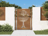 Garden Gate 100x175 cm Corten Steel Tree Design 153218