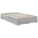 Bed Frame with Drawer Grey Sonoma 135 x 190 cm Engineered Wood 3413207