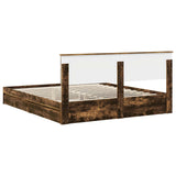Storage Bed with Drawer Smoked Oak 180 x 200 cm Engineered Wood 3408435