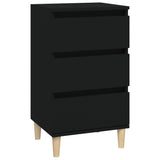 ZNTS Bedside Cabinet Black 40x35x70 cm Engineered Wood 819661