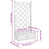 Planter with Trellis Black Solid Wood Fir 365490