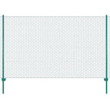 ZNTS Wire Mesh Fence with Posts Steel 25x1.5 m Green 144606