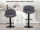 Bar Stools Set of 2, Swivel Barstools with Back, Adjustable Height and Footrest for Kitchen Island, T3398P548068