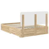 Bed Frame with Drawer Sonoma Oak 140 x 200 cm Engineered Wood 3412776
