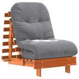 Futon Sofa Bed with Mattress Wax Brown 60x206x11 cm Solid Wood Pine 846748