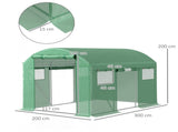 9.8 x 6.6ft Walk-In Polytunnel Greenhouse - Green T3398P322071