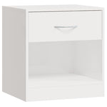 ZNTS Bedside Cabinets 2 pcs with Drawer High Gloss White 342585