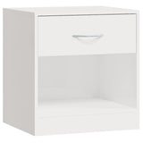 ZNTS Bedside Cabinets 2 pcs with Drawer High Gloss White 342585