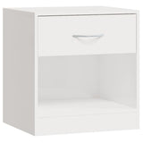 Bedside Cabinets 2 pcs with Drawer High Gloss White 342585