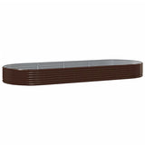 Garden Raised Bed Galvanised Steel 373x140x36 cm Brown 319035