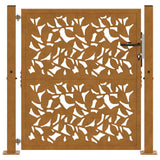 Garden Gate 100x100 cm Weathering Steel Leaf Design 4100964