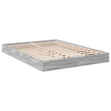 Bed Frame without Mattress Grey Sonoma 140x200 cm Engineered Wood 842026