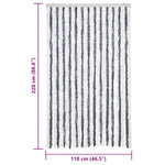 Insect Curtain Grey and White 118x220 cm Chenille 315125