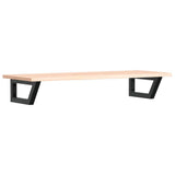 Basin Shelf Wall Mounted Steel and Solid Wood Oak 3302551