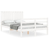 Bed Frame without Mattress White Small Double Solid Wood 3194737