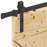 Sliding Door NARVIK 80 x 210 cm Natural and Black 3445206