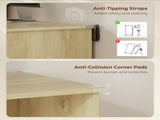 Computer Desk, Office Desk with Bookshelf, File Drawer and Legal Hanging File Holders, Oak Wood T3398P551582