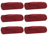 Throw Blankets 6 pcs Bordeaux Red 200 x 150 cm Fleece 42017070