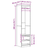 Wardrobe Old Wood 50x50x200 cm Engineered Wood 3318628