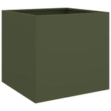 ZNTS Planters 2 pcs Olive Green 42x40x39 cm Steel 841554