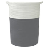 Storage Basket Grey and White 49x65 cm Cotton 358494