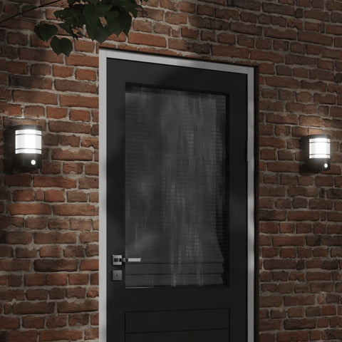 ZNTS Outdoor Wall Lights with Sensors 2pcs Black Stainless Steel 4006301