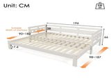 Daybed Cabin Bed Wooden 3FT Single Sofa Guest Bed Sofa Bed, Pull out Trundle Wooden Bed Heart-Shaped WF308949AAW
