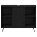 Bathroom Furniture Set 3 pcs Black Oak Engineered Wood 3378509