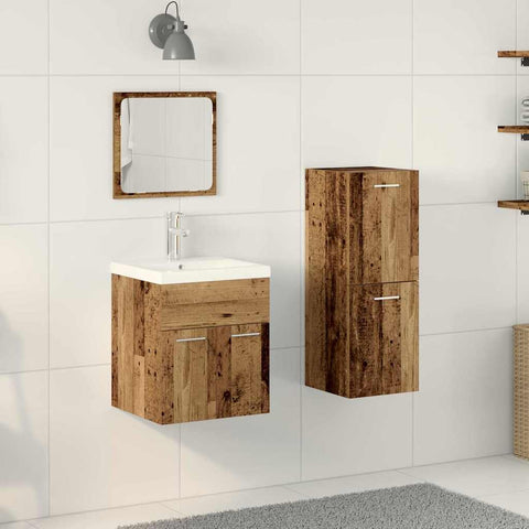Bathroom Furniture Set 3 pcs Old Wood 41 x 38.5 x 46 cm 3332519