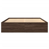Bed Frame without Mattress Brown Oak 160x200 cm Engineered Wood 3295645