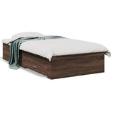 Bed Frame with Drawers without Mattress Brown Oak 90x200 cm 3280432