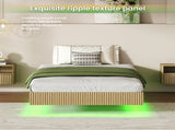 Modern Floating Bed with Recessed Detailing & Headboard, Fitted with LED Ambient Lighting, Robust W5510P517483