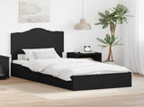 Storage Bed with Headboard Black 100 x 200 cm Engineered Wood 3413535