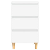 Bed Cabinet White Engineered wood, Solid eucalyptus wood 805887