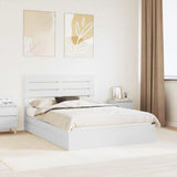 Storage Bed with Headboard White 140 x 190 cm Engineered Wood 3411569