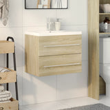 2 Piece Bathroom Furniture Set Sonoma Oak Engineered Wood 3325046