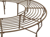 Tree Bench 8-Seater 160 x 44 cm Steel Antique Brown Round 42029509