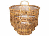 Planter Basket GENDT 3 pcs Natural Brown Kubu Rattan 42020956