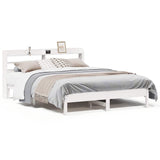 Bed Frame without Mattress White 140x200 cm Solid Wood Pine 3306889
