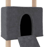 Cat Tree with Sisal Scratching Posts Dark Grey 153 cm 171752