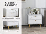 2-Drawer Bedside Table Set of 2 - White T3398P342238