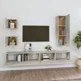 5 Piece TV Cabinet Set Concrete Grey Engineered Wood 3114449