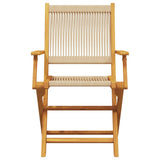 Bistro Set Beige Solid Acacia Wood and Polypropylene 2-seater 3281879