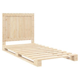 Bed Frame Natural Pine Solid Wood Single Durable Rectangular 3281533